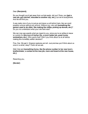 Funny Farewell Letter Goodbye Letter